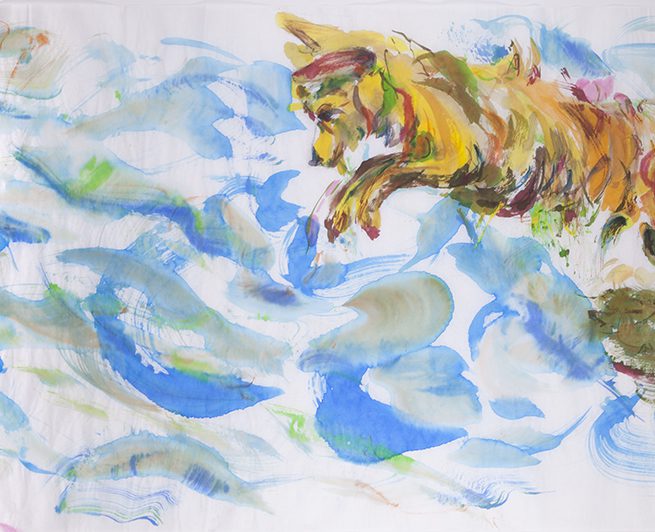 Juega, las muerde y las salta